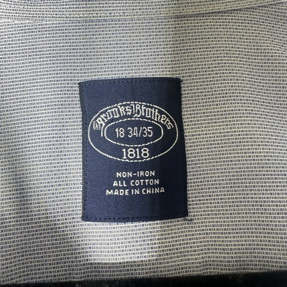 Brooks Brother Button Down Shirt Men’s Size 18 34/35 - Picture 3 of 10